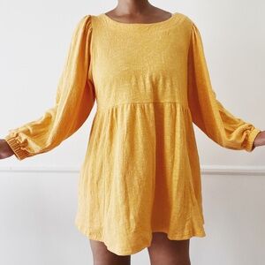 tangerine dream long sleeve babydoll dress